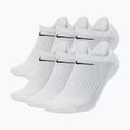 Kojinės Nike Everyday Cushioned No-Show 6 poros white/black