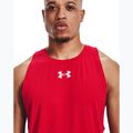 Under Armour Baseline Cotton Tank 601 vyrų krepšinio marškinėliai raudoni 1361901 4