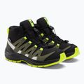 Salomon Xa Pro V8 Mid CSWP vaikiški trekingo batai juodi/deep lichen green/y 4