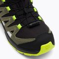 Salomon Xa Pro V8 Mid CSWP vaikiški trekingo batai juodi/deep lichen green/y 7