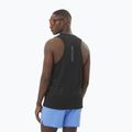 Vyriškas bėgimo tank topas Salomon Sense Aero Singlet GFX deep black 2
