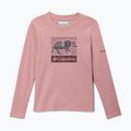 Vaikiški žygio marškinėliai ilgomis rankovėmis Columbia Hazeldel Hill Graphic Tee eraser pink/barely printed