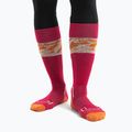 Icebreaker moteriškos slidinėjimo kojinės Ski+ Light OTC Alps 3D electron pink/earth/snow 2