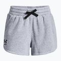 Under Armour Rival Fleece pilkos spalvos moteriški treniruočių šortai 1376257 3