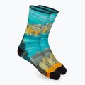 Smartwool Hike Light Cushion Great Excursion Print Crew trekingo kojinės mėlynos/geltonos SW001987150