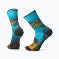 Smartwool Hike Light Cushion Great Excursion Print Crew trekingo kojinės mėlynos/geltonos SW001987150 4