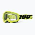 100% Strata 2 fluo geltoni/skaidrūs dviratininko akiniai