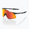 Akiniai nuo saulės 100 % Hypercraft XS soft tact black/hiper red multilayer mirror