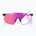 Akiniai nuo saulės 100 % Hypercraft SQ gloss black/photochromic purple mirror 8