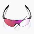 Akiniai nuo saulės 100 % Hypercraft SQ gloss black/photochromic purple mirror 10