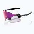Saulės akiniai 100% Aerocraft gloss black/purple mirror photochromic
