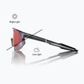 Saulės akiniai 100% Hypercraft SQ gloss light grey/rose gold mirror photochromic 2