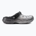 Crocs Classic Glitter Lined Clog juodos/ sidabrinės spalvos šlepetės 3