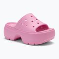 Moteriškos šlepetės Crocs Stomp Slide pink tweed