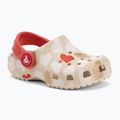 Vaikiškos šlepetės Crocs Classic Heart Print Clog sandstone 2