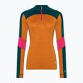 Moteriški termoaktyvūs marškinėliai Smartwool Merino Baselayer Colorblock 1/4 Zip Boxed marmalade heather 3