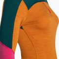 Moteriški termoaktyvūs marškinėliai Smartwool Merino Baselayer Colorblock 1/4 Zip Boxed marmalade heather 7