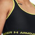 "Under Armour Crossback Mid" juoda/laimo geltona fitneso liemenėlė 3