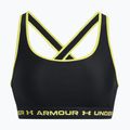 "Under Armour Crossback Mid" juoda/laimo geltona fitneso liemenėlė 5