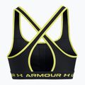 "Under Armour Crossback Mid" juoda/laimo geltona fitneso liemenėlė 6