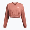 Moteriškas treniruočių džemperis Under Armour Rival Terry Os Crop Crew canyon pink/white 3