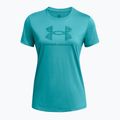 Moteriški treniruočių marškinėliai Under Armour Tech BL HD circuit teal/coastal teal 3