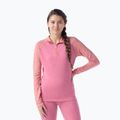 Moteriškas termoaktyvus džemperis Smartwool Classic Thermal Merino Base Layer 1/4 Zip Boxed garden pink digi snow