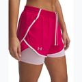 Moteriški bėgimo šortai Under Armour Fly By 2in1 shaded fuchsia / prime pink / reflective 4