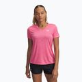 Moteriški treniruočių marškinėliai Under Armour Tech V-Twist super rožinė/balta