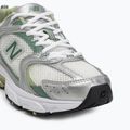New Balance 530 sidabrinio metalo/žalios spalvos bateliai 7