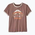Moteriški marškinėliai Patagonia Great Waves Ringer Tee moonrise taupe