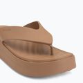 Moteriškos šlepetės per pirštą Crocs Gateway Platform milk chocolate 7