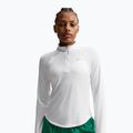 Moteriški bėgimo marškinėliai ilgomis rankovėmis Nike Tempo Swoosh Run Dri-Fit 1/4-Zip white/black