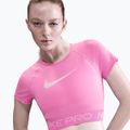 Nike Pro Dri-Fit Graphic Cropped žaisminga rožinė/rožinė puta/balta moteriška treniruočių viršutinė dalis 4