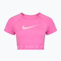 Nike Pro Dri-Fit Graphic Cropped žaisminga rožinė/rožinė puta/balta moteriška treniruočių viršutinė dalis 7