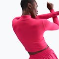 Moteriški ilgomis rankovėmis marškinėliai Nike One Fitted Dri-Fit 1/4 Zip Mid Layer rush pink/white 4