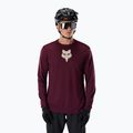 Vyriški ilgomis rankovėmis dviračių marškinėliai Fox Racing Ranger Fox Head LS dark maroon