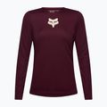 Moteriški dviračių marškinėliai ilgomis rankovėmis Fox Racing Ranger Fox Head LS dark maroon 5