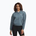 Moteriškas džemperis Under Armour Rival Fleece Piped HZ Hoodie jasper blue/white