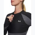 Moteriški treniruočių marškinėliai ilgomis rankovėmis Under Armour HeatGear Rib 1/4 Zip black/castlerock/white 3