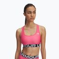 Treniruočių liemenėlė Under Armour HG Authentics Mid Branded super pink/white