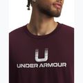 Vyriški marškinėliai Under Armour Logo Heayweight dark maroon/white 3