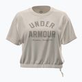 Moteriški treniruočių marškinėliai Under Armour Bungee Hem Tee summit white/khaki base