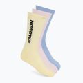 Kojinės Salomon Everyday Crew 3 pack brunnera blue/dusty yellow/icy pink