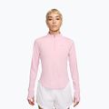 Moteriški bėgimo marškinėliai ilgomis rankovėmis Nike Tempo Swoosh Run Dri-Fit 1/4-Zip pink foam/white