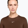 Moteriški treniruočių marškinėliai ilgomis rankovėmis Nike One Fitted cacao wow/white 3