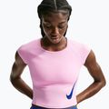 Moteriški bėgimo marškinėliai Nike Tempo Swoosh Run Dri-Fit pink rise/pink rise/old royal
