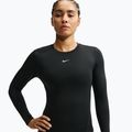 Moteriški treniruočių marškinėliai ilgomis rankovėmis Nike One Fitted black/white 4