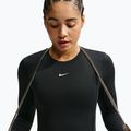Moteriški treniruočių marškinėliai ilgomis rankovėmis Nike One Fitted black/white 6