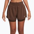 Moteriški šortai Nike One Dri-Fit High-Waisted 3" 2In1 cacao wow/white